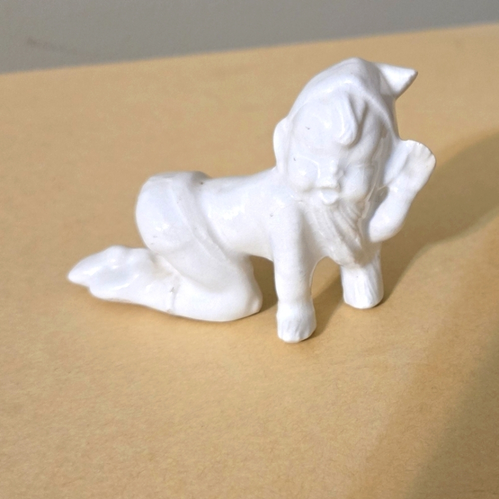 Vintage White Ceramic Pixie Elf Figurine